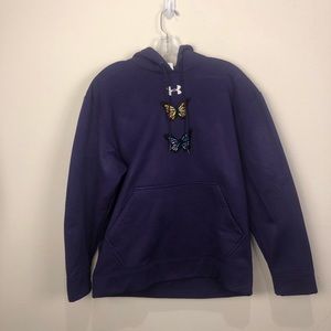 Under Armour Purple Hoodie Custom Hand Embroidery